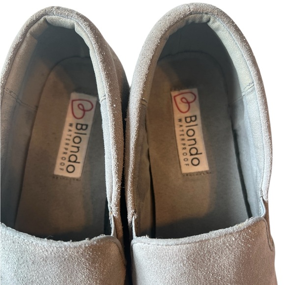 Blondo Gracie Waterproof Gray Suede Slip-On Sneakers Leather - Picture 4 of 8